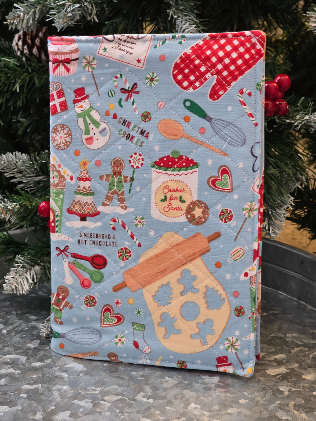 Holiday Baking Recipe Book | Quilted Book Cover | Hardback Recipe Book Included | Holiday Baking