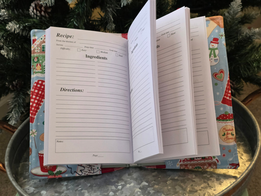 Holiday Baking Recipe Book | Quilted Book Cover | Hardback Recipe Book Included | Holiday Baking