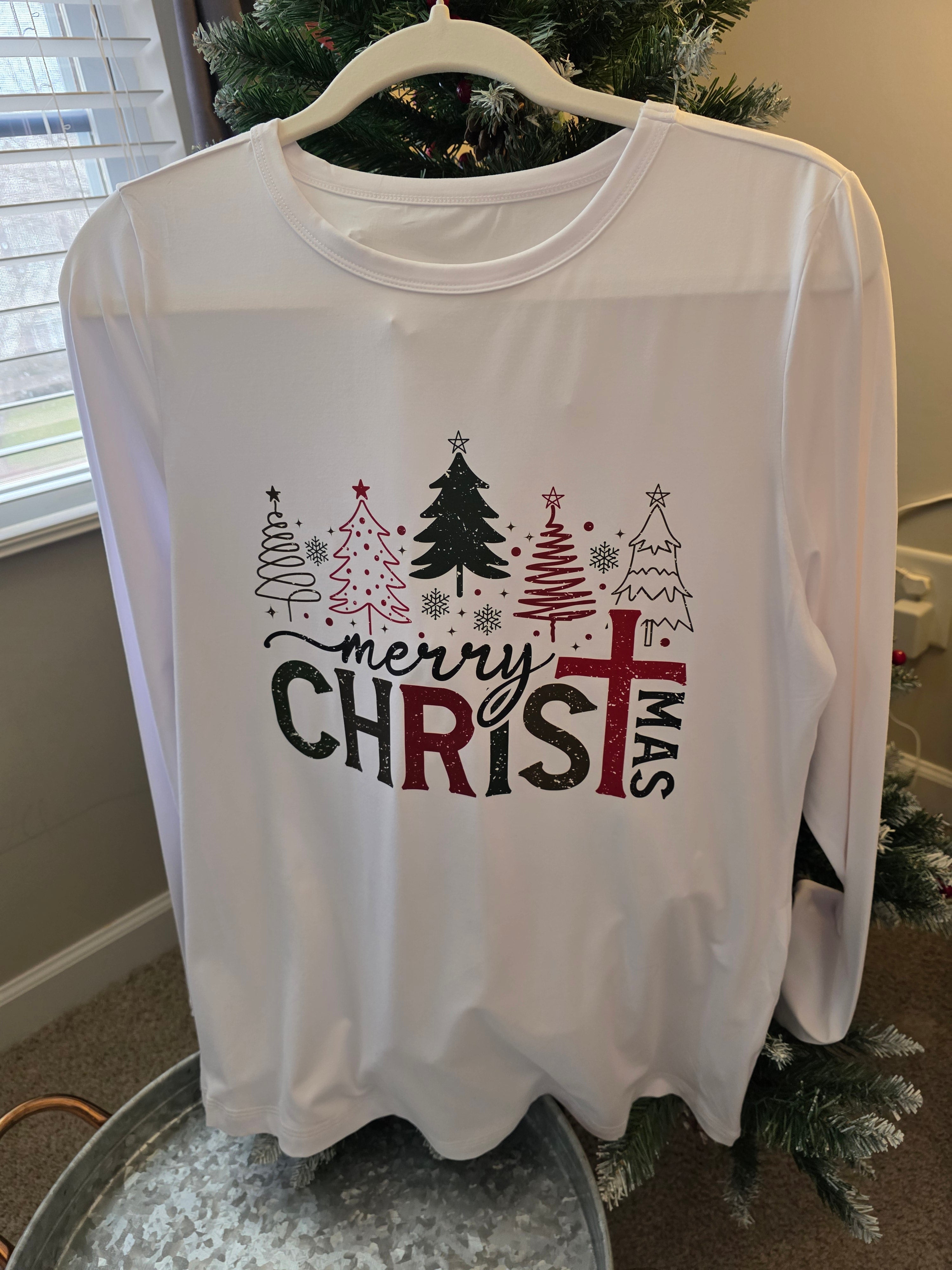 merry chrisTmas Long-Sleeved Shirt | Christmas Apparel | Religious Christmas Shirt | Christ is King