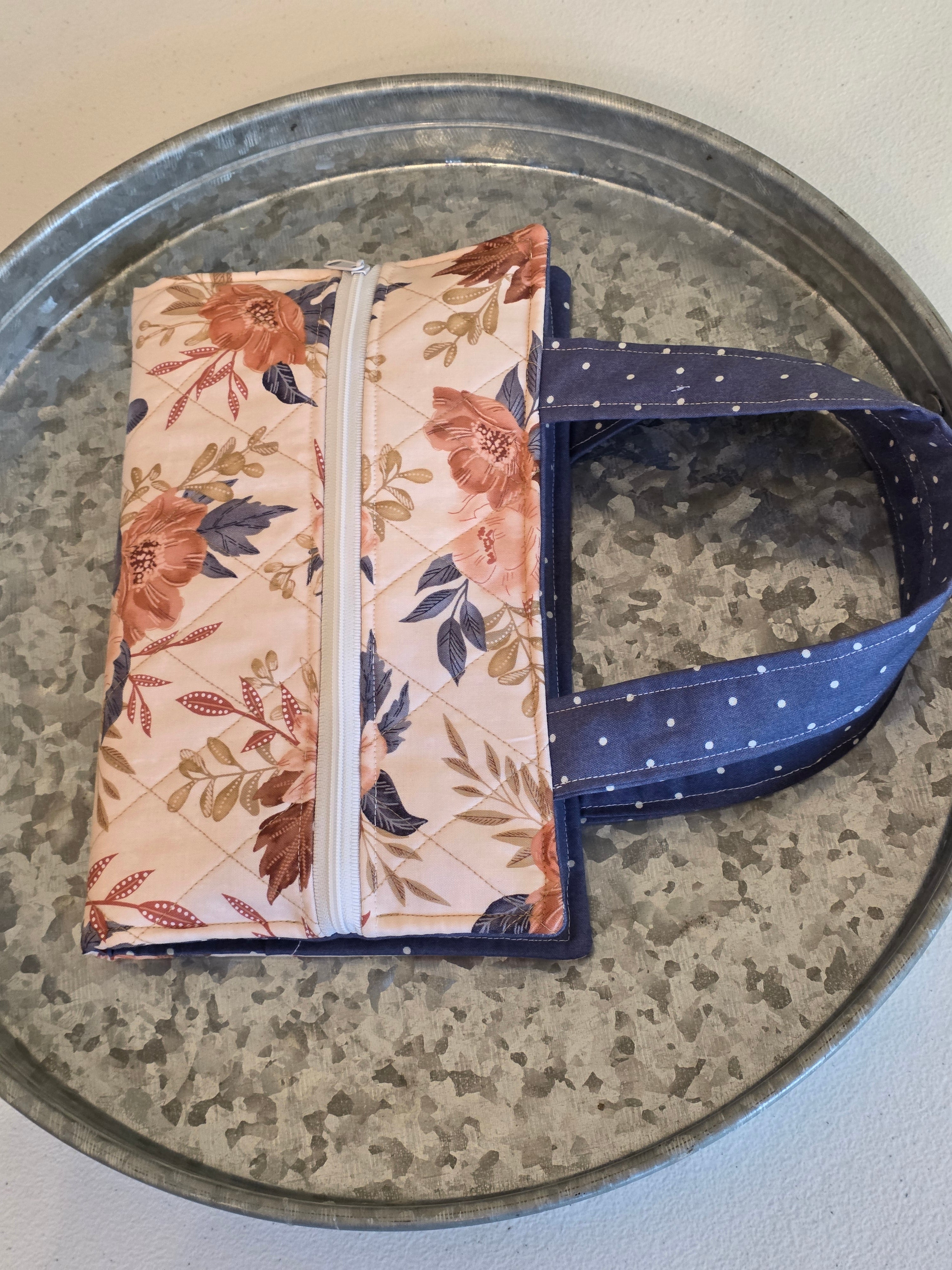 Deluxe Bible & Book Cover – Painted Floral | Neutral Blue Floral | Bible Cover | Devotional Cover