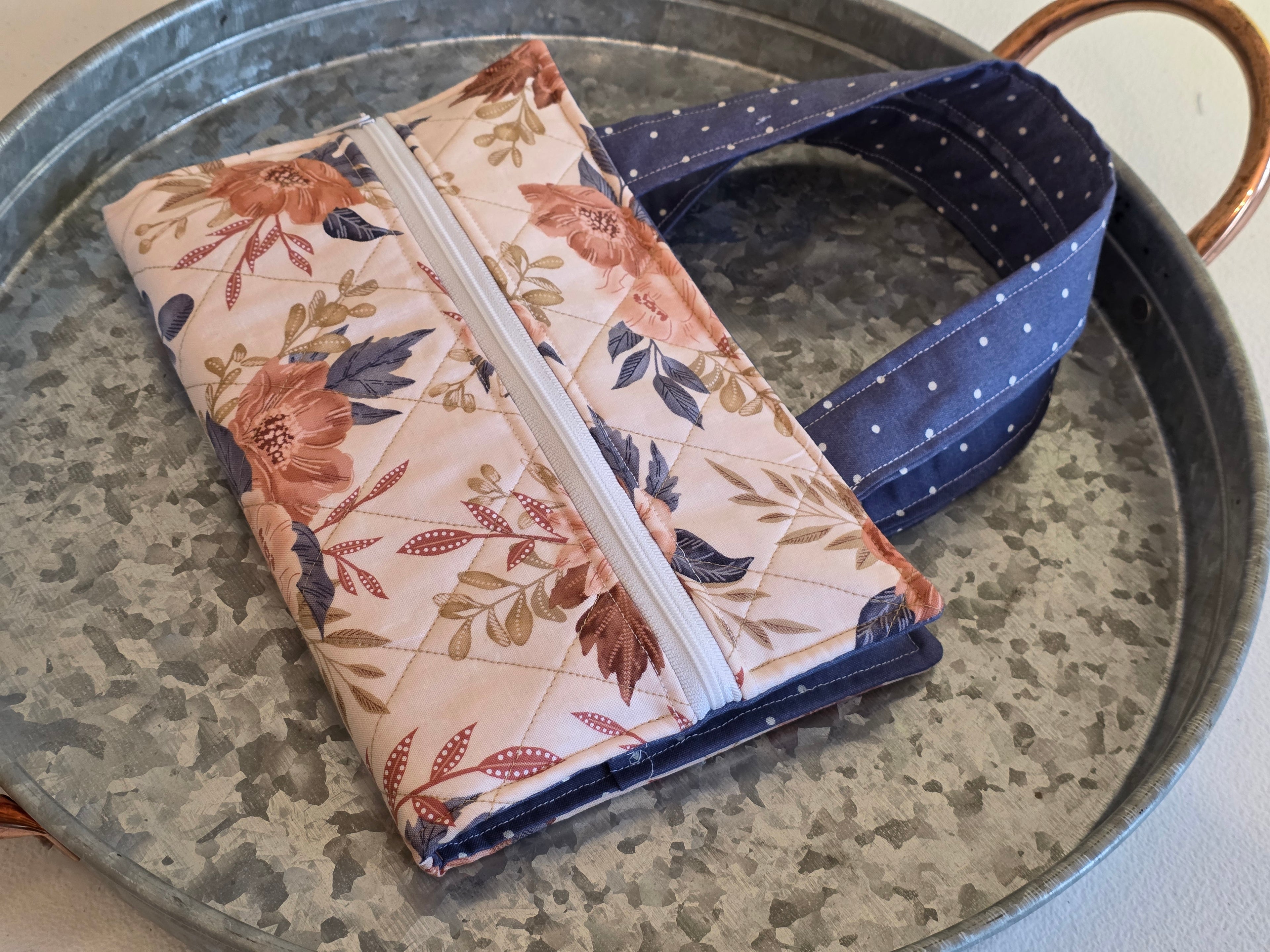 Deluxe Bible & Book Cover – Painted Floral | Neutral Blue Floral | Bible Cover | Devotional Cover