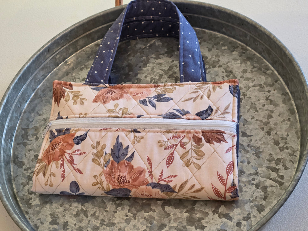 Deluxe Bible & Book Cover – Painted Floral | Neutral Blue Floral | Bible Cover | Devotional Cover