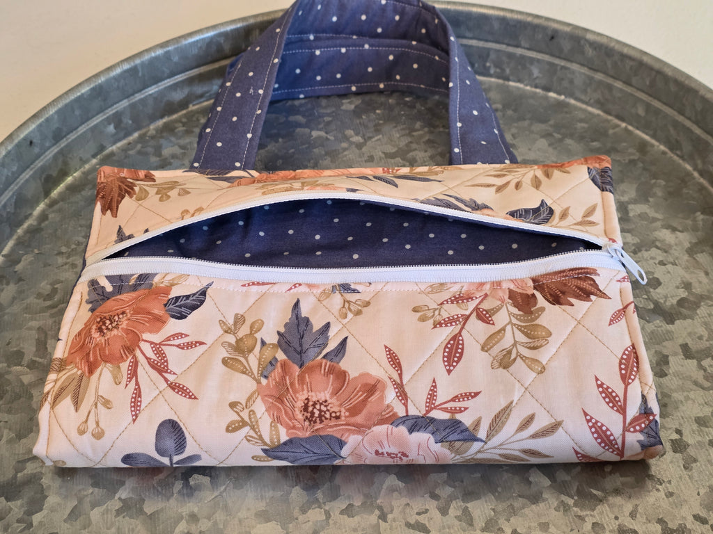 Deluxe Bible & Book Cover – Painted Floral | Neutral Blue Floral | Bible Cover | Devotional Cover