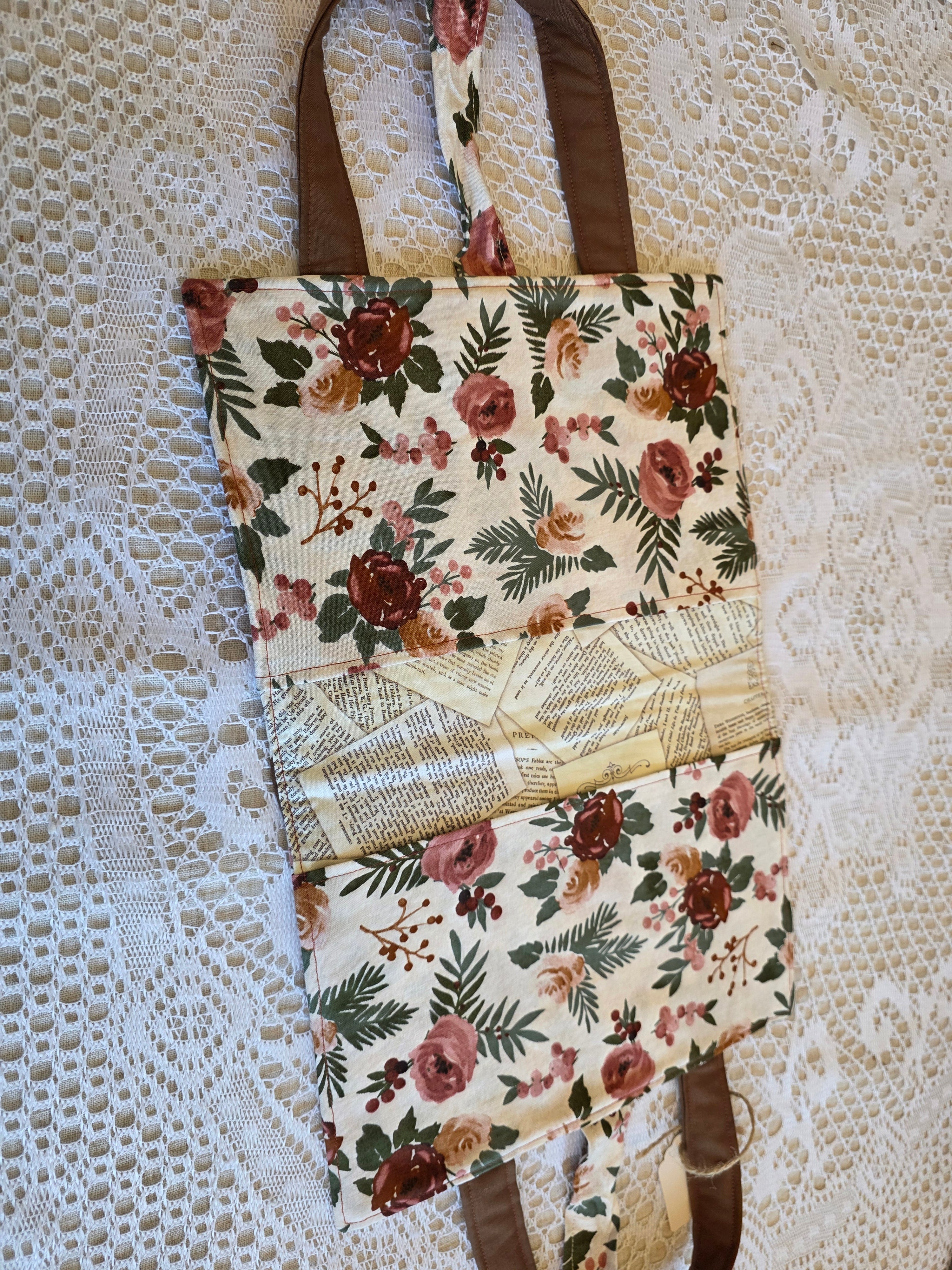Deluxe Bible/Book Cover- Brown Corduroy & Floral | Bible Cover | Devotional Cover