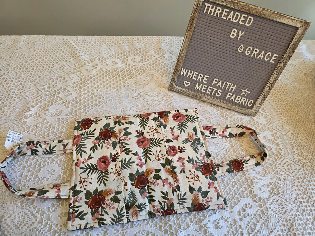 Deluxe Bible/Book Cover- Brown Corduroy & Floral | Bible Cover | Devotional Cover