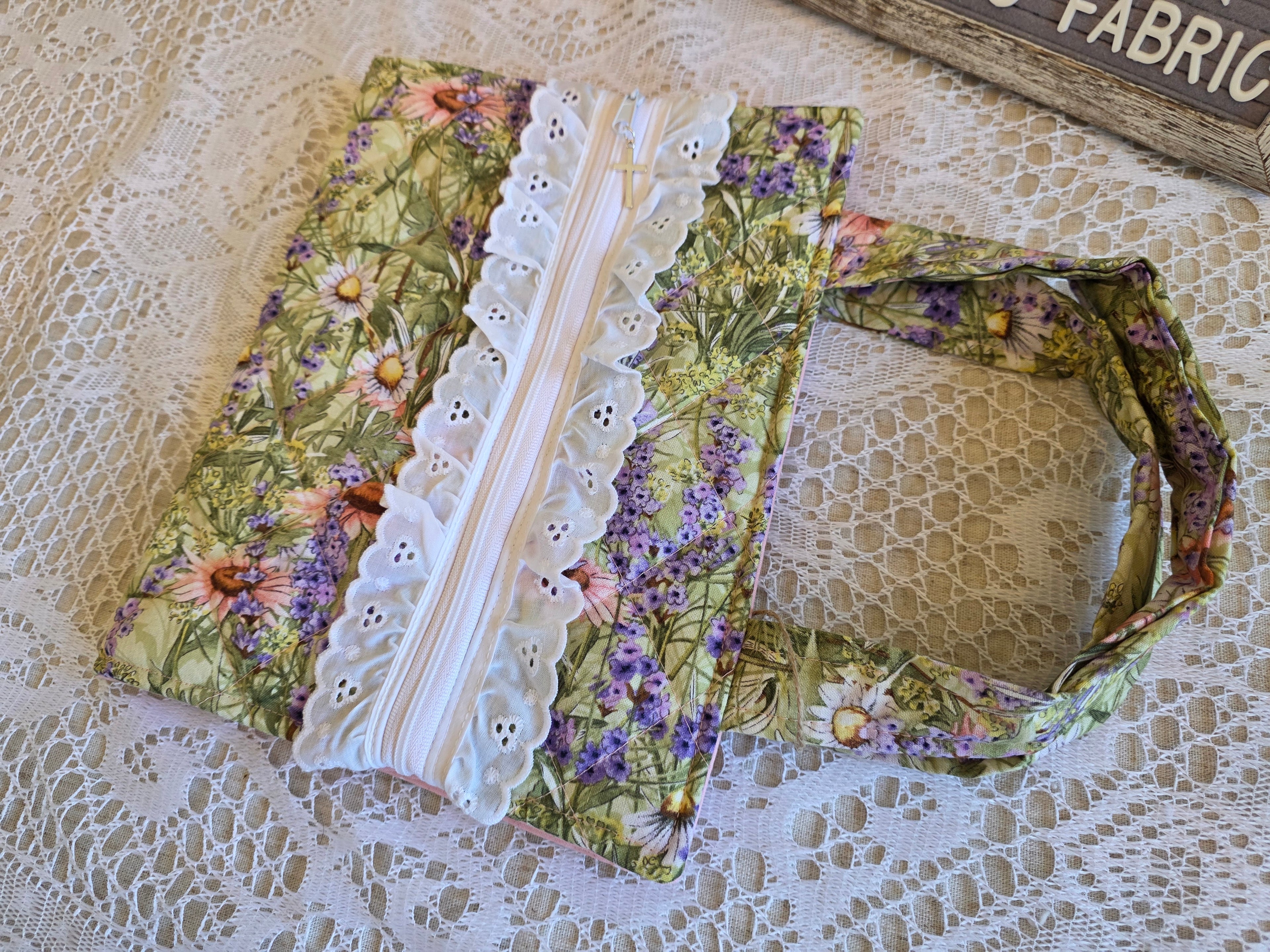 Deluxe Bible/Book Cover- Spring Floral Ruffle | Bible Cover | Devotional Cover