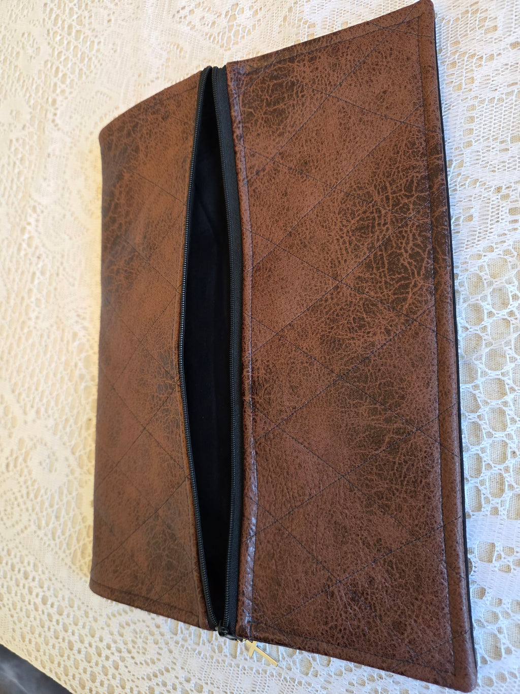 MENS Deluxe Bible/Book Cover- Brown Faux Leather | Bible Cover | Devotional Cover
