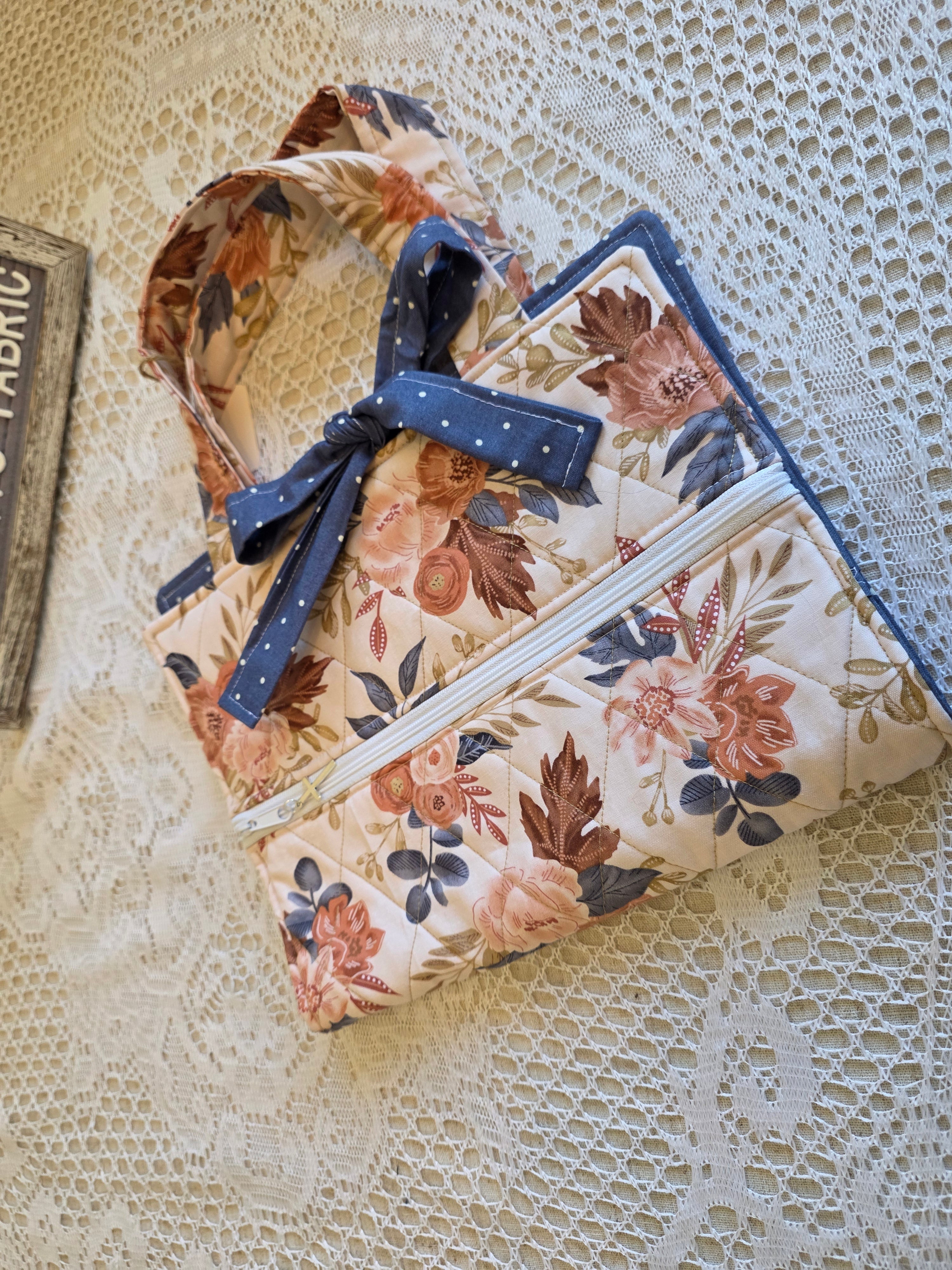 Deluxe Bible/Book Cover – Painted Floral | Neutral Blue Floral | Bible Cover | Devotional Cover
