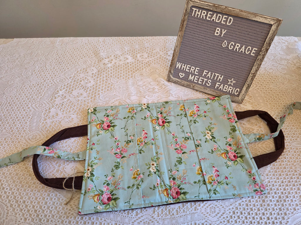 Deluxe Bible/Book Cover- Brown Corduroy & Floral | Bible Cover | Devotional Cover
