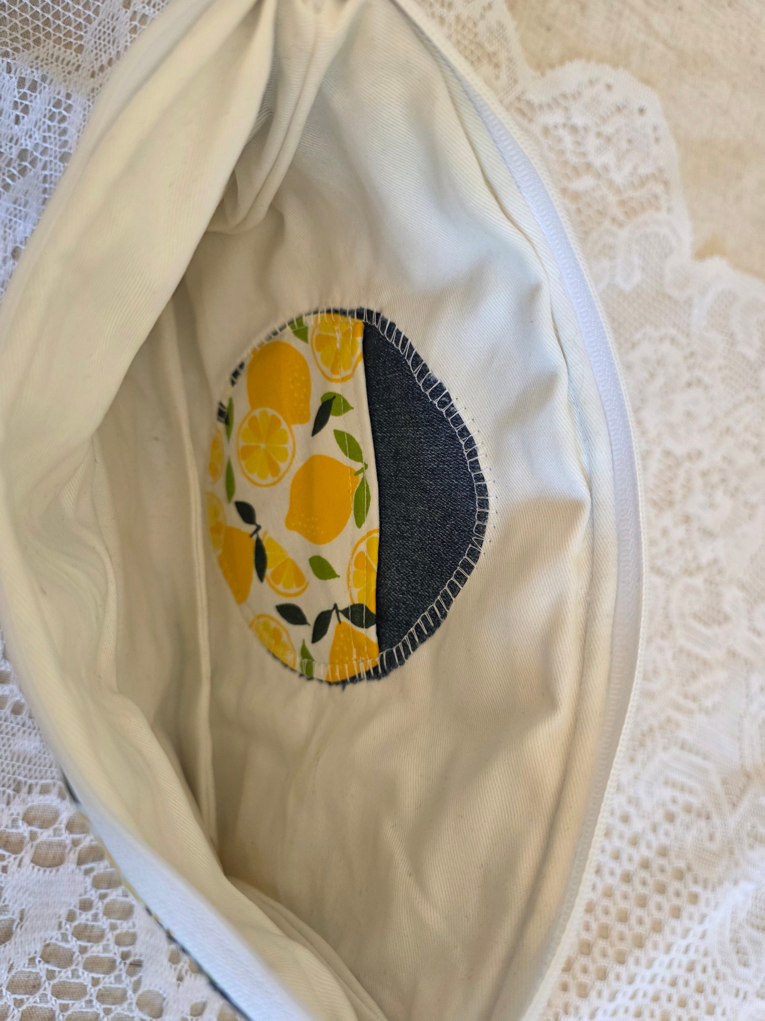 Lemon & Denim Patchwork Quilted Clutch Bag | Quilted Clutch Bag | Fashion Show 2026 | Festival Clutch Bag | Everyday Clutch Bag