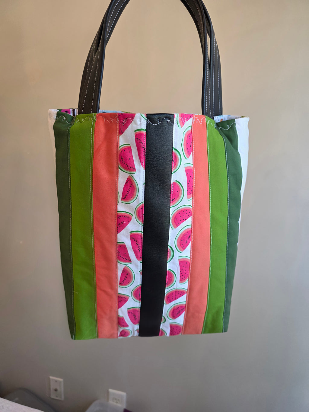 Watermelon Quilted Tote Bag | Quilted Tote Bag | Fashion Show 2026 | Library Bag | Teacher Tote Bag | Everyday Tote Bag