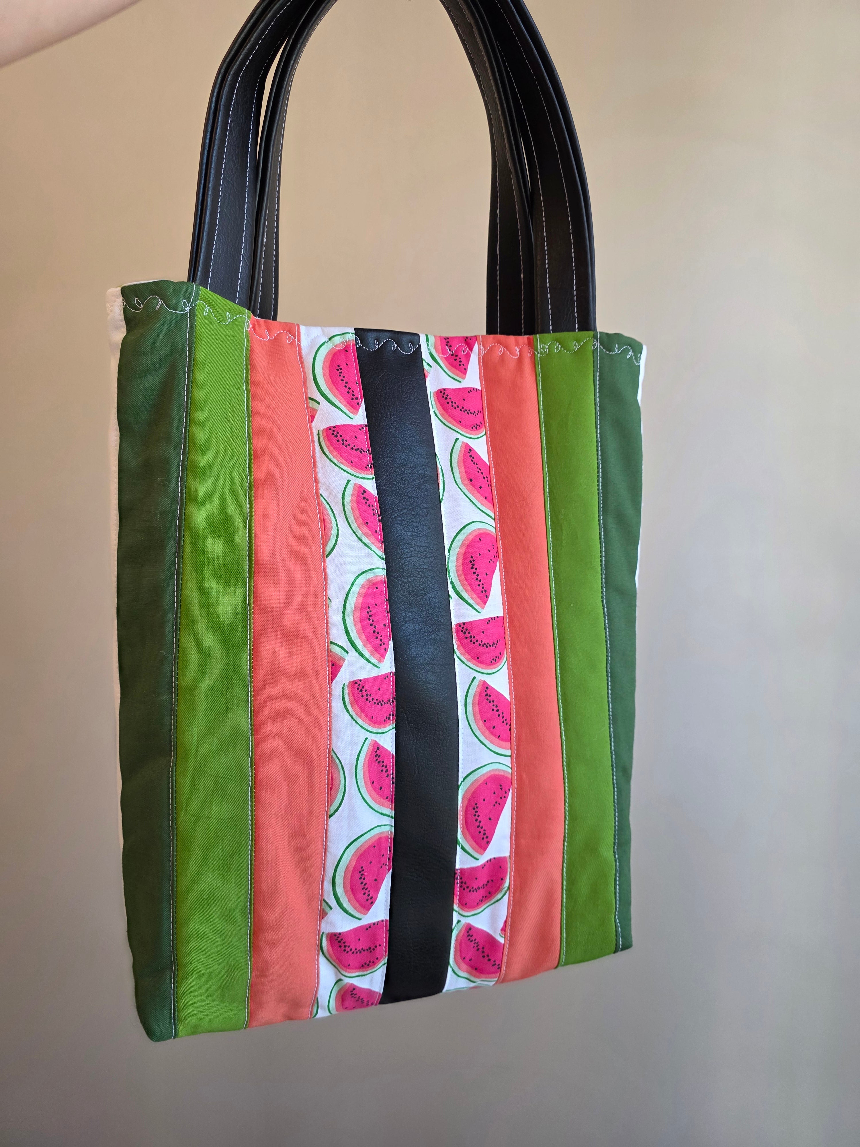 Watermelon Quilted Tote Bag | Quilted Tote Bag | Fashion Show 2026 | Library Bag | Teacher Tote Bag | Everyday Tote Bag