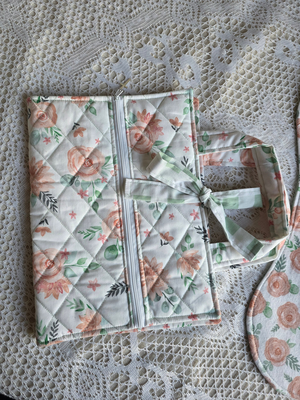 Pink Floral Mom Bundle | Pink Floral Bible Cover with Matching Burp Cloth | New Mom Gift | Mom Gift | Mother Gift