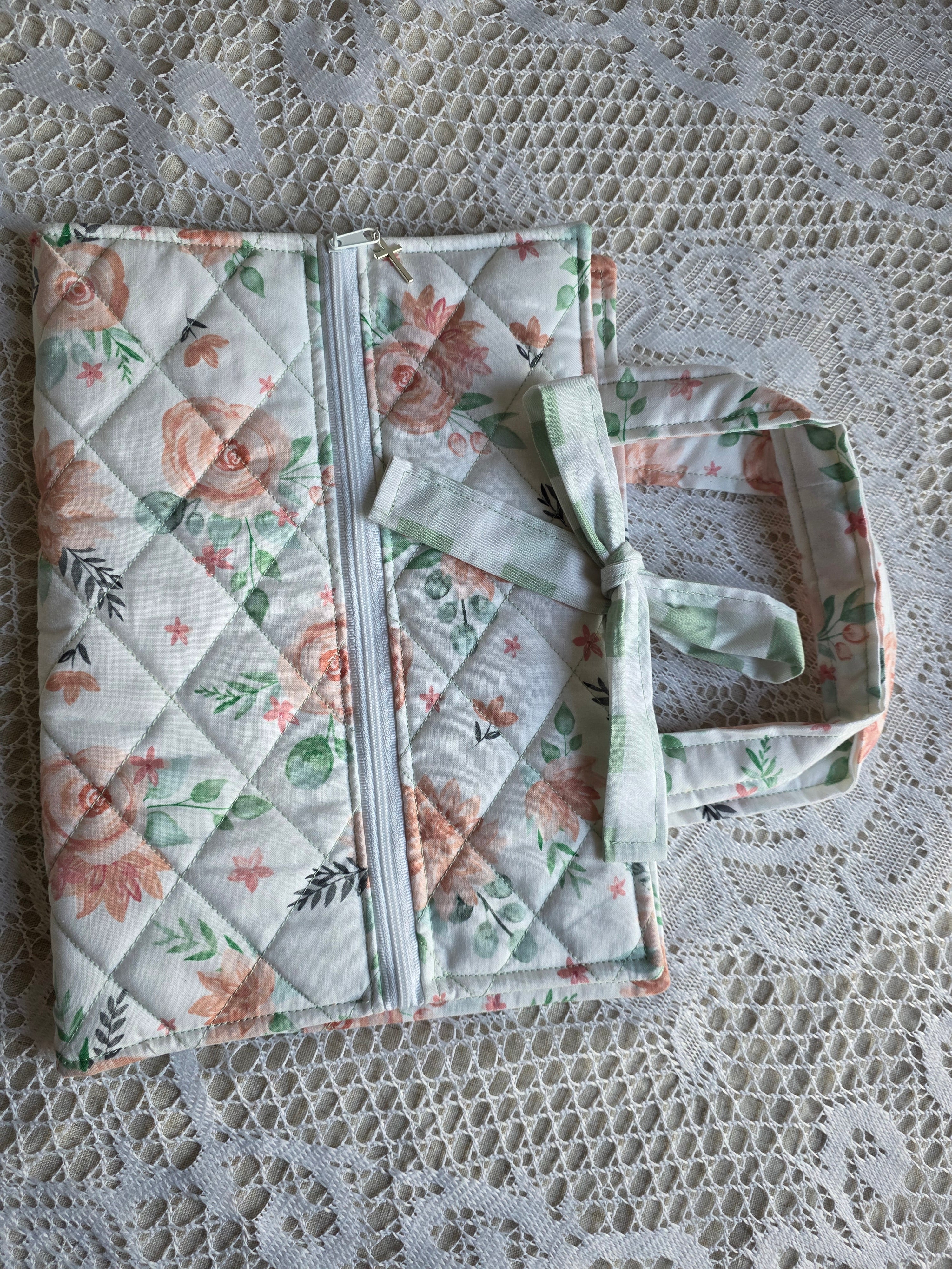 Pink Floral Mom Bundle | Pink Floral Bible Cover with Matching Burp Cloth | New Mom Gift | Mom Gift | Mother Gift