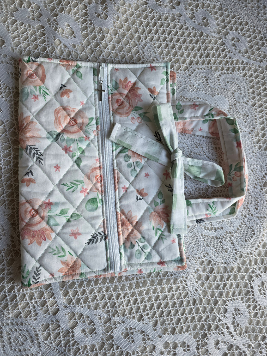 Pink Floral Mom Bundle | Pink Floral Bible Cover with Matching Burp Cloth | New Mom Gift | Mom Gift | Mother Gift