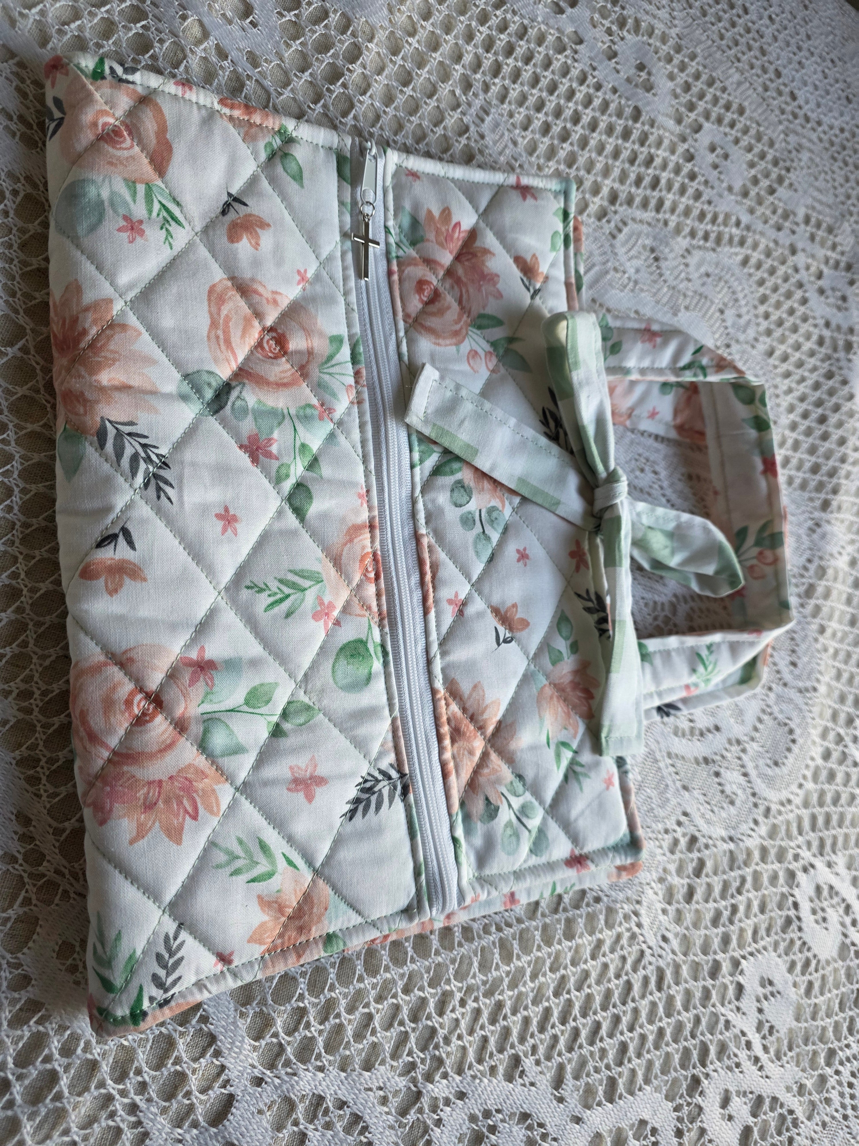 Pink Floral Mom Bundle | Pink Floral Bible Cover with Matching Burp Cloth | New Mom Gift | Mom Gift | Mother Gift