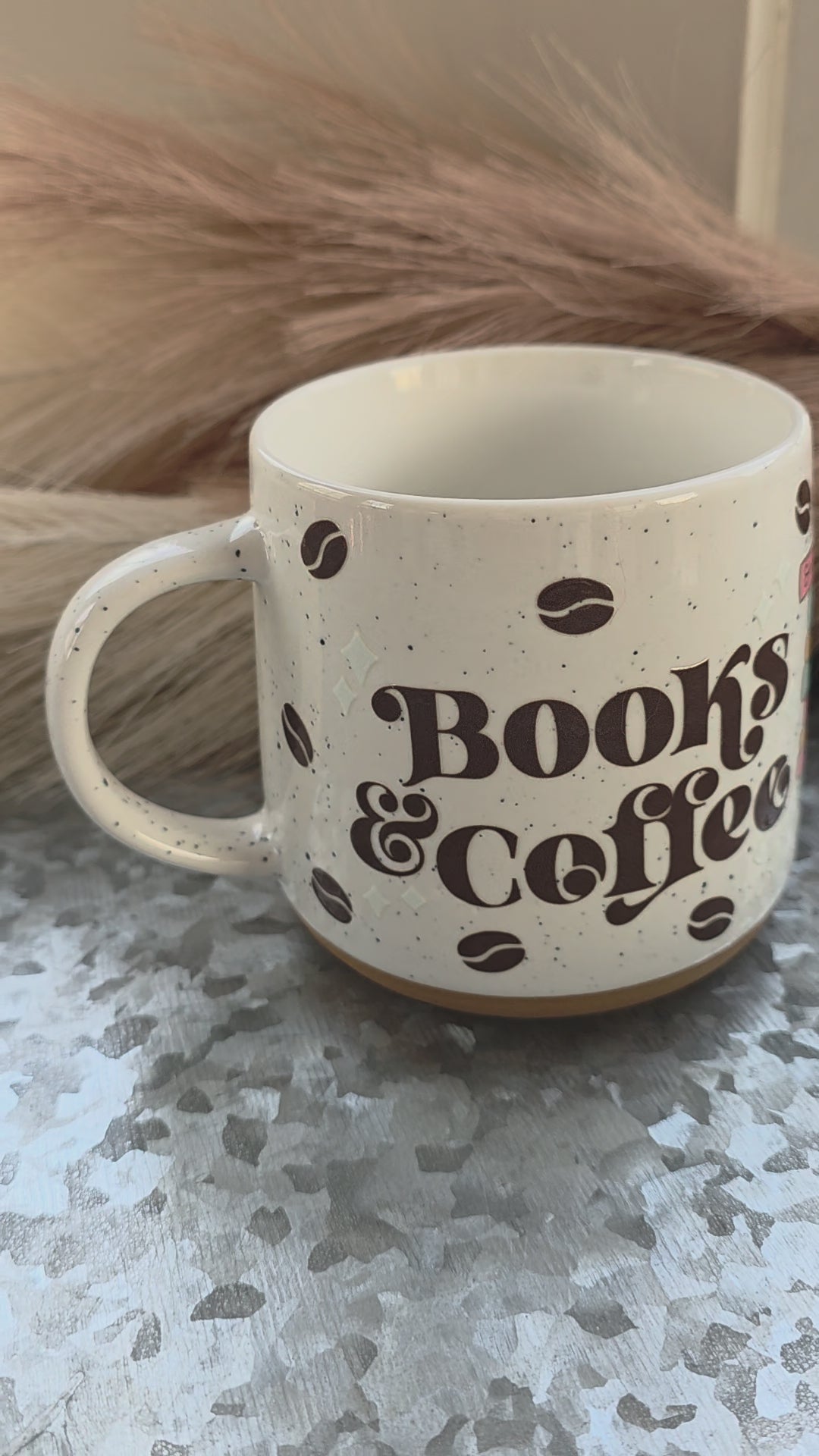 Books & Coffee Ceramic Mug | 17 Oz Ceramic Mug | Bookish Coffee Mug | Bookish Gifts