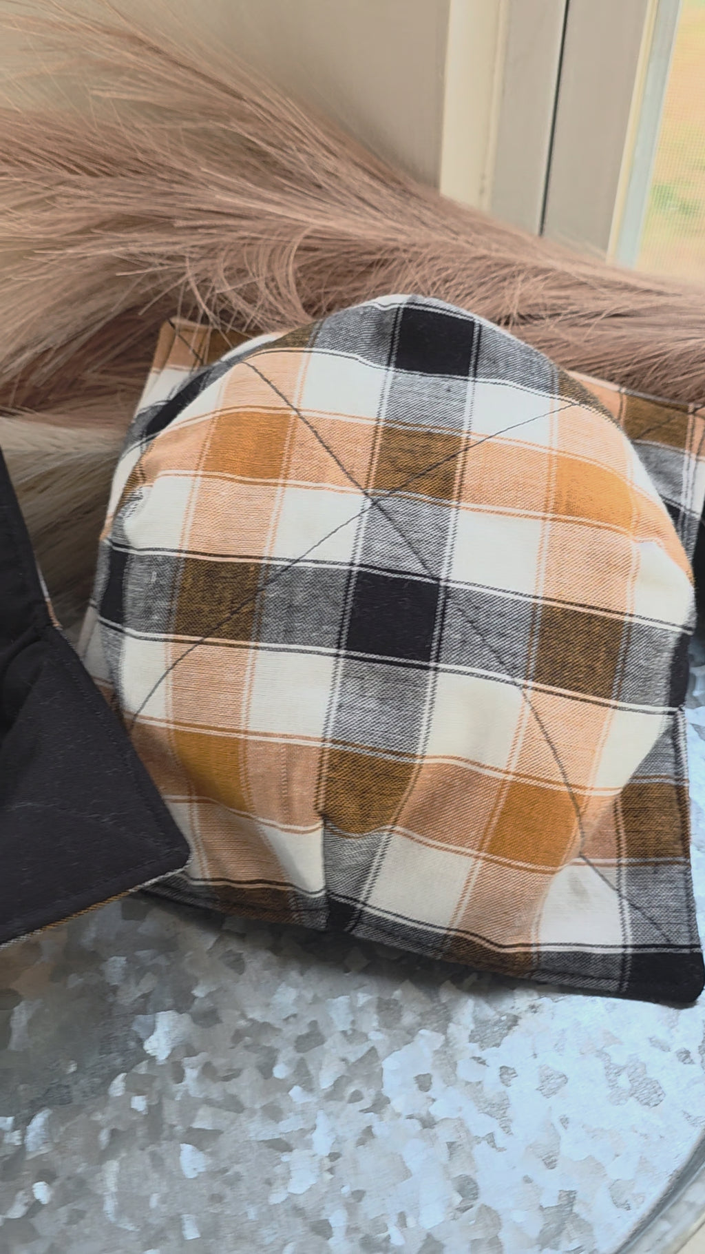 Neutral Buffalo Check Bowl Cozies| Set of 2| Reversible Bowl Cozies| Handmade Bowl Cozies