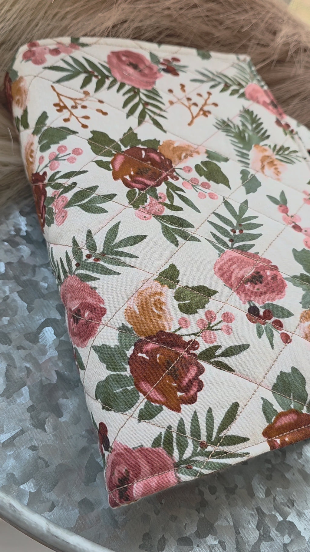 Quilted Bible/ Book Cover with Handles | Bible Study in Style | Book Club in Style