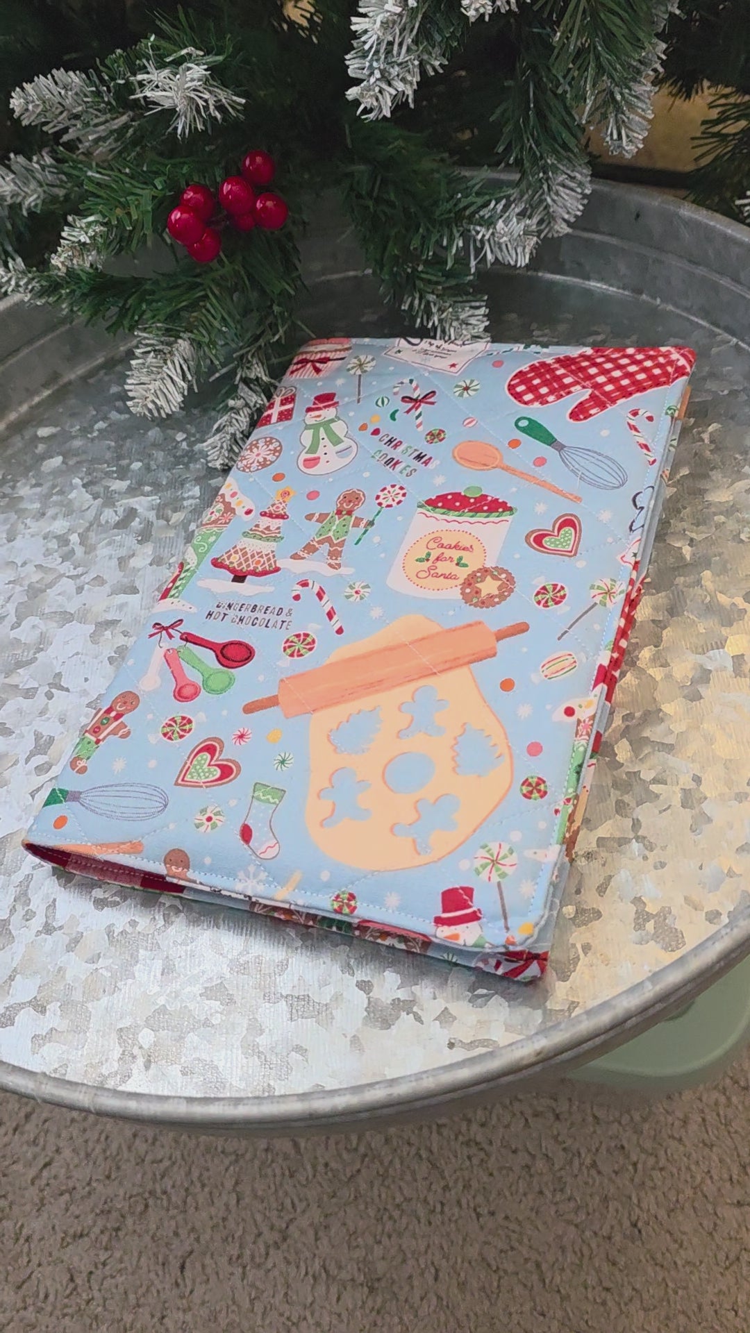 Holiday Baking Recipe Book | Quilted Book Cover | Hardback Recipe Book Included | Holiday Baking