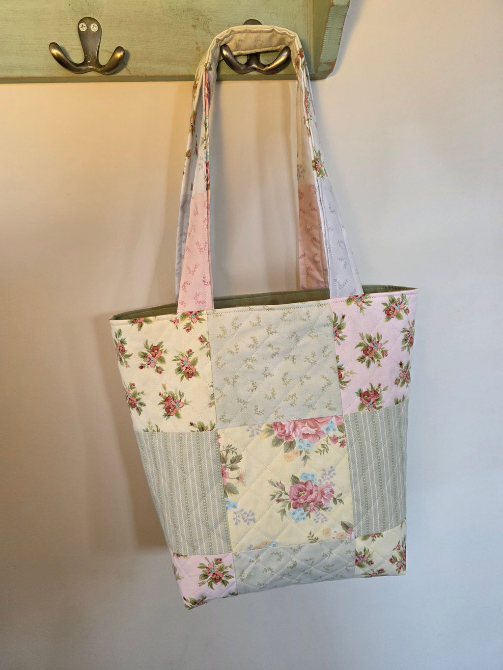 Shabby Chic Patchwork Quilted Tote Bag | Quilted Tote Bag | Library Bag | Shabby Chic Tote Bag | Everyday Tote Bag