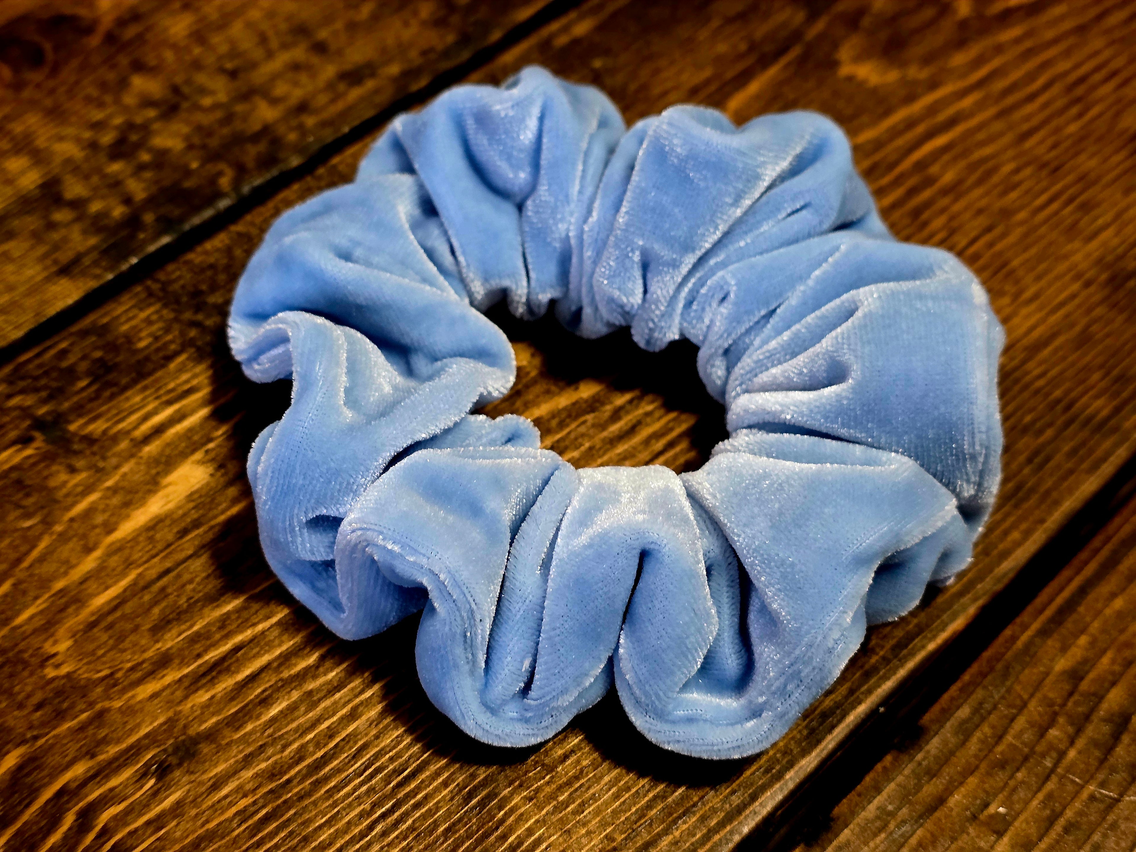 Velvet Scrunchies | Caramel Velvet Scrunchie | Blush Velvet Scrunchie | Ivory Velvet Scrunchie | Powder Blue Velvet Scrunchie