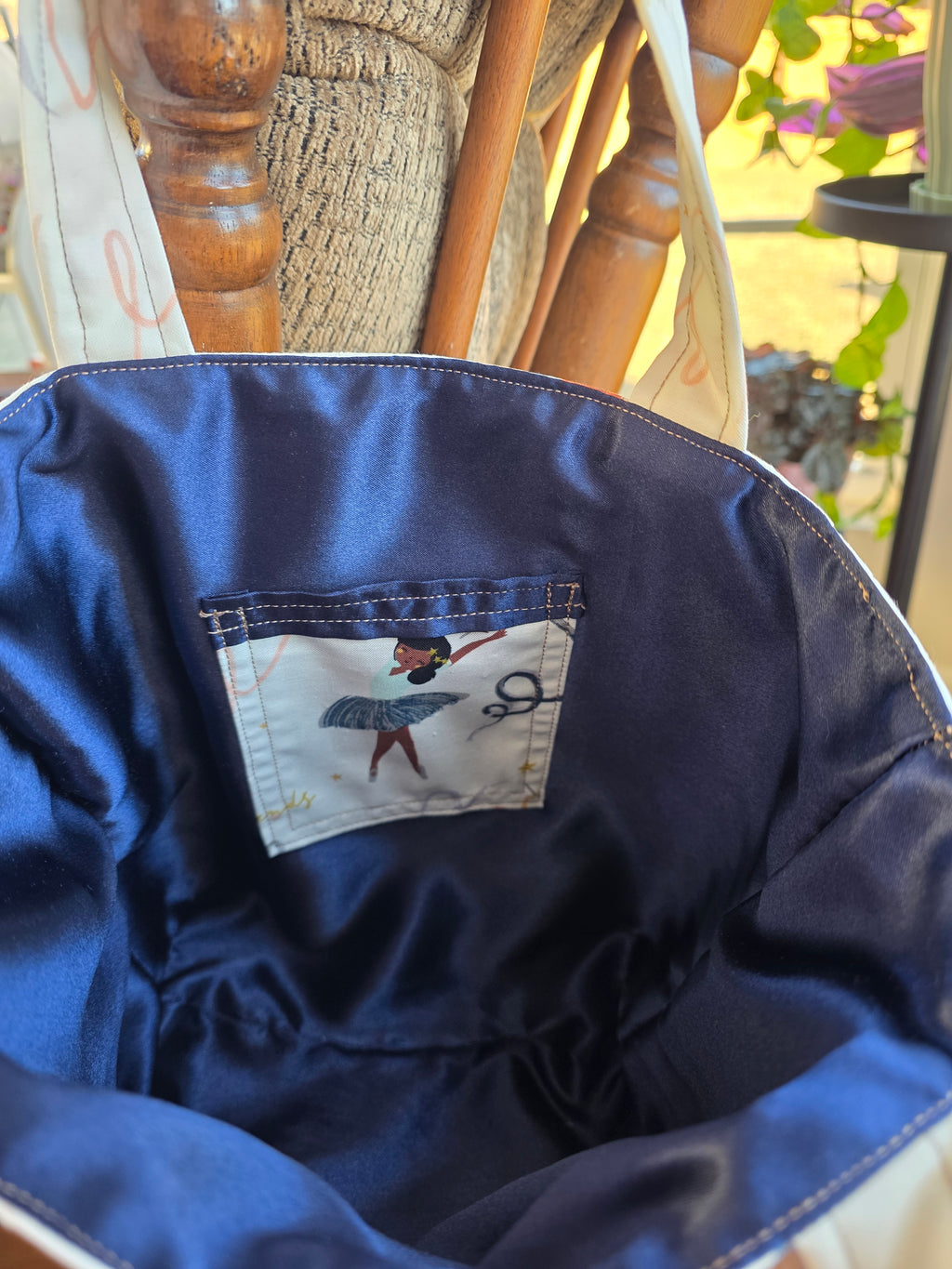 Ballerina Quilted Tote Bag | Quilted Tote Bag | Library Bag | Dance Class Tote Bag | Everyday Tote Bag | Kiddo Tote Bag