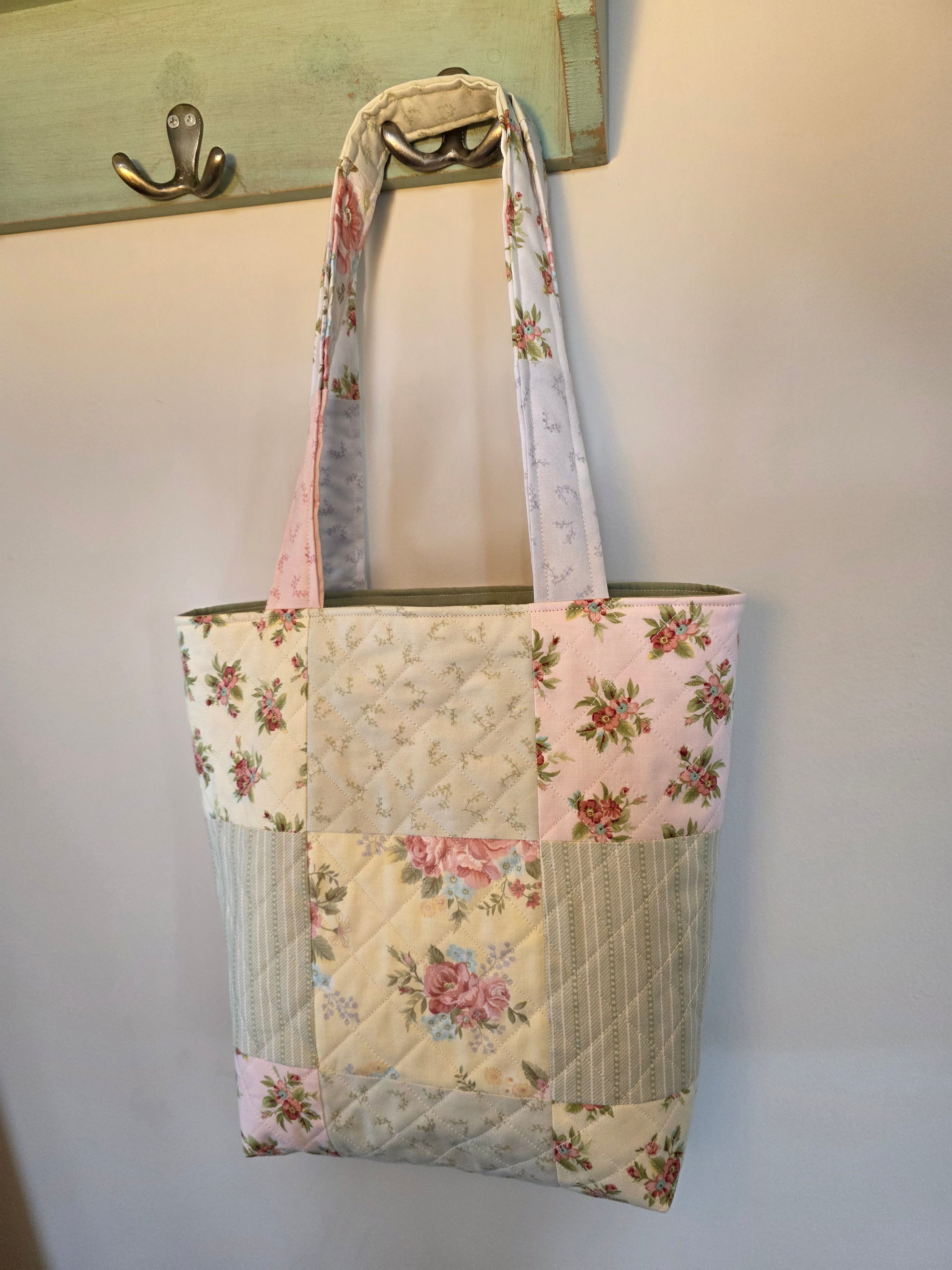 Shabby Chic Patchwork Quilted Tote Bag | Quilted Tote Bag | Library Bag | Shabby Chic Tote Bag | Everyday Tote Bag