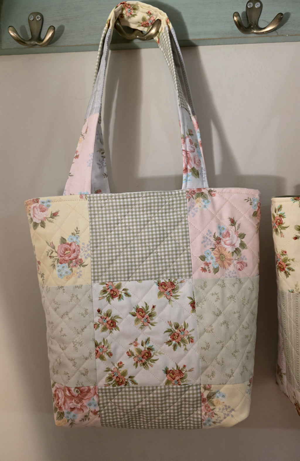 Shabby Chic Patchwork Quilted Tote Bag | Quilted Tote Bag | Library Bag | Shabby Chic Tote Bag | Everyday Tote Bag