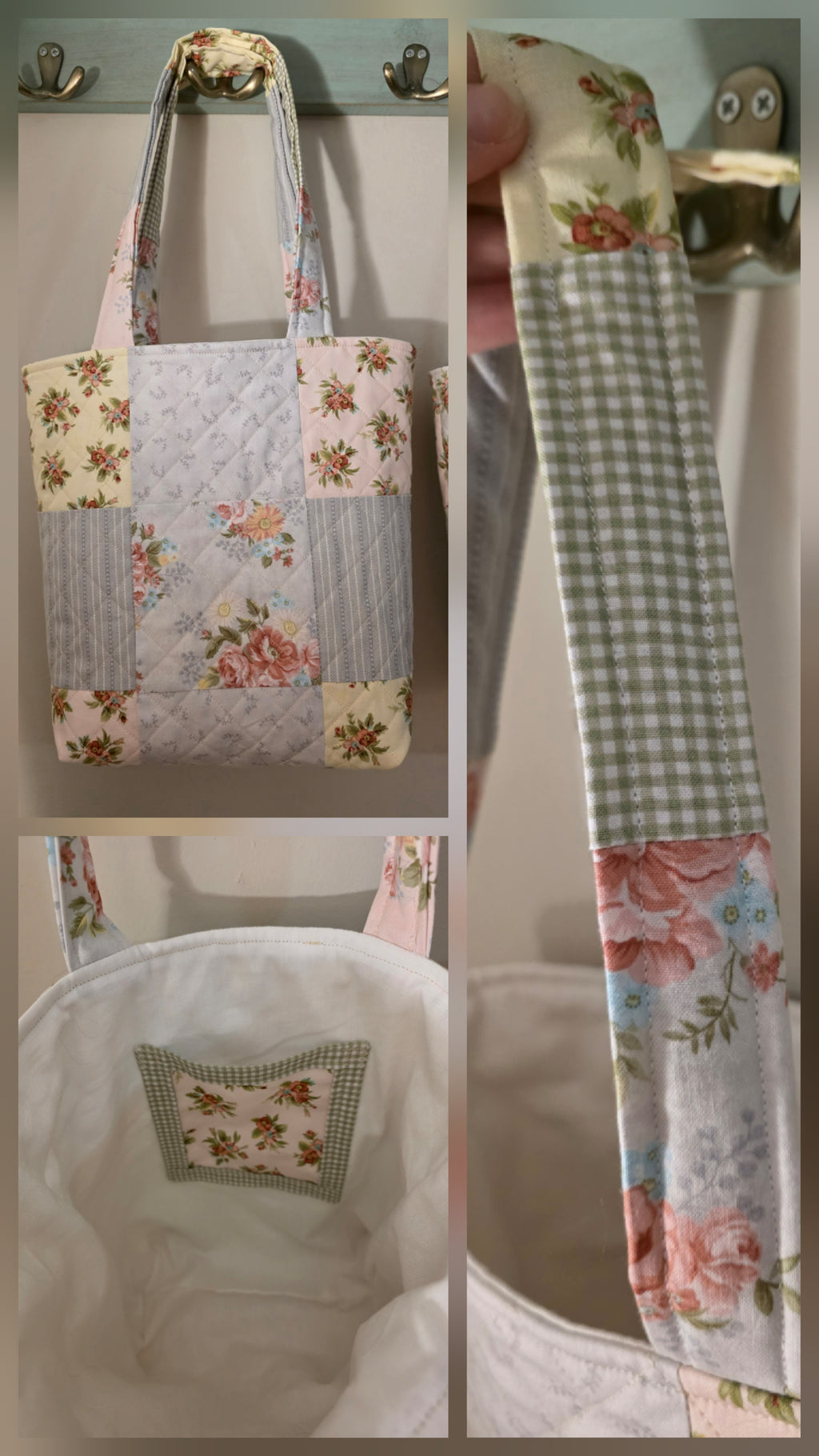 Shabby Chic Patchwork Quilted Tote Bag | Quilted Tote Bag | Library Bag | Shabby Chic Tote Bag | Everyday Tote Bag