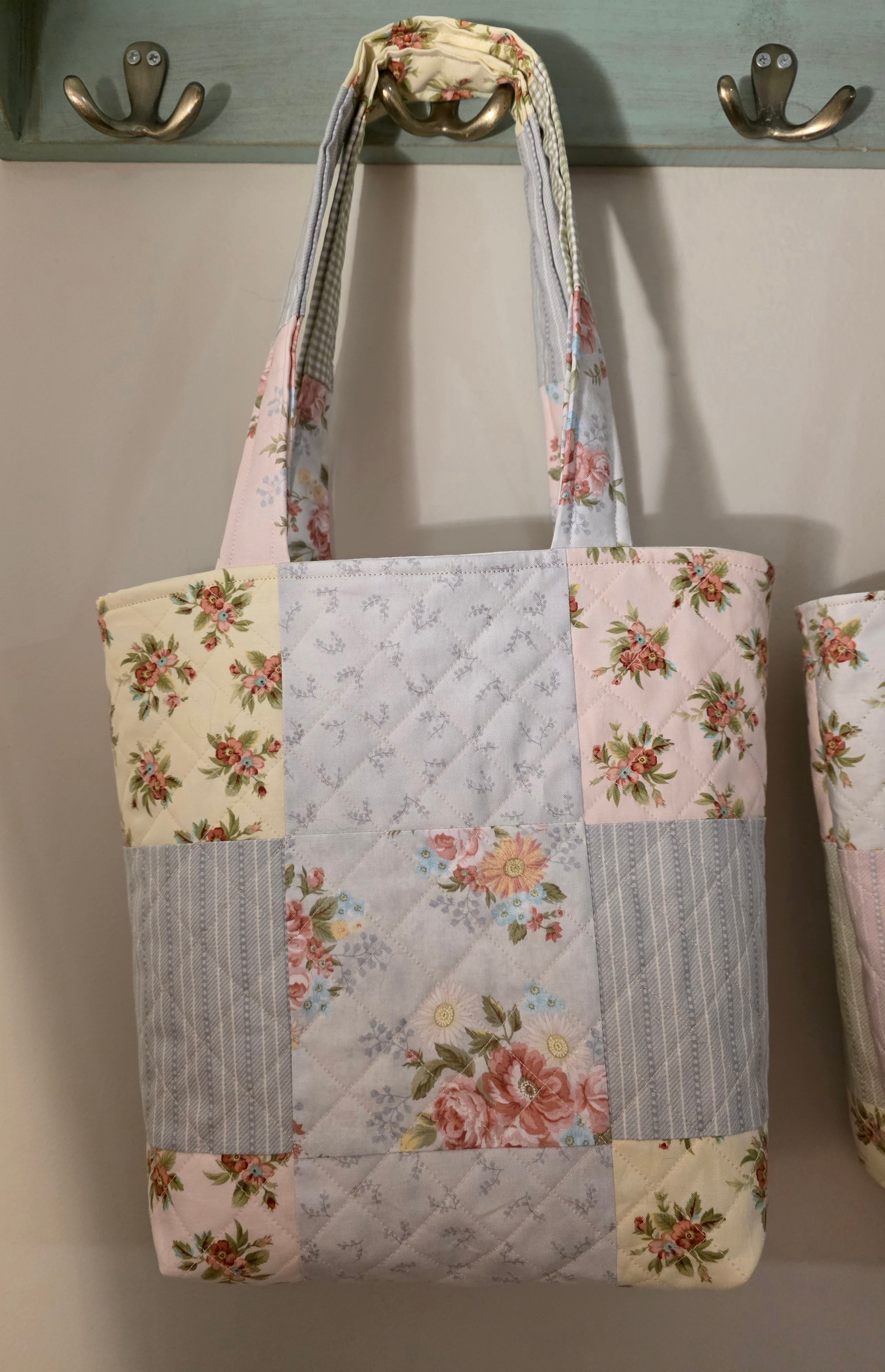 Shabby Chic Patchwork Quilted Tote Bag | Quilted Tote Bag | Library Bag | Shabby Chic Tote Bag | Everyday Tote Bag