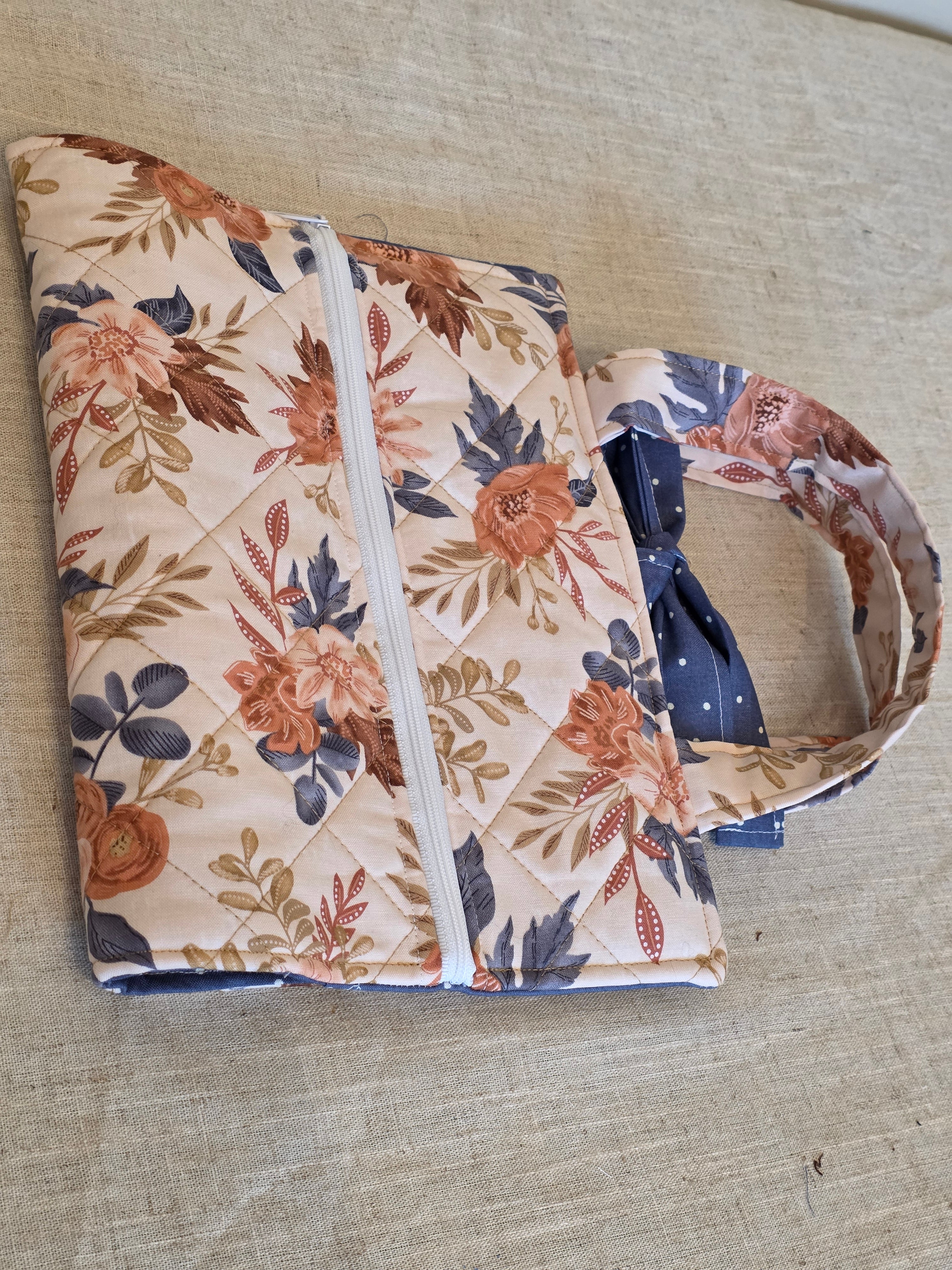 Deluxe Bible & Book Cover – Painted Floral | Neutral Blue Floral | Bible Cover | Devotional Cover